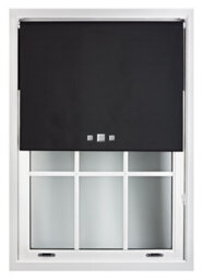 Furnished Blackout Roller Blinds With Triple Square Eyelets And Metal Fittings- Black Trimmable (W)105Cm (L)165Cm - thumbnail 2