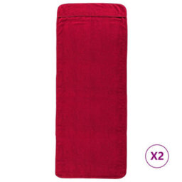 Berkfield Soft Beach Towels 2 Pcs Burgundy 75X200 Cm Fabric 400 Gsm