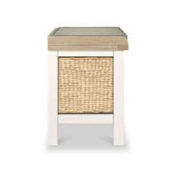 Farro Basket Coconut Storage Bench With Washed Oak Top - Fully Assembled - By Roseland Furniture - thumbnail 6