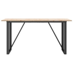 Berkfield Dining Table O-Frame 160X80X75 Cm Solid Wood Pine And Steel - thumbnail 4
