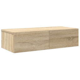 Berkfield Wall Shelf With Drawers Sonoma Oak 60X26.5X15 Cm Engineered Wood - thumbnail 2