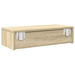 Berkfield Wall Shelf With Drawers Sonoma Oak 60X26.5X15 Cm Engineered Wood - thumbnail 6