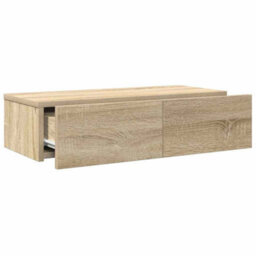 Berkfield Wall Shelf With Drawers Sonoma Oak 60X26.5X15 Cm Engineered Wood - thumbnail 7