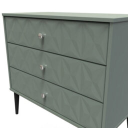 Toledo 3 Drawer Chest In Reed Green (Ready Assembled) - thumbnail 4