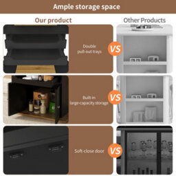 Abrihome Extendable Dining Table 110-140Cm Folding Kitchen Table With 2 Drawers & Storage Cabinet Space-Saving Design For 4-6 People - thumbnail 5