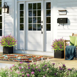 12 Pcs Magenta Artificial Lavender Stems Faux Flowers For Porch Garden Decor Perfect For Hanging Planter Pathway Office Home - thumbnail 4