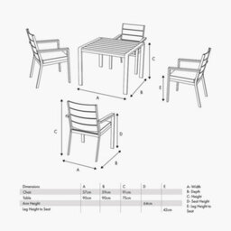 Pacific Lifestyle Aruba Outdoor 4 Seater Dining Set - thumbnail 2