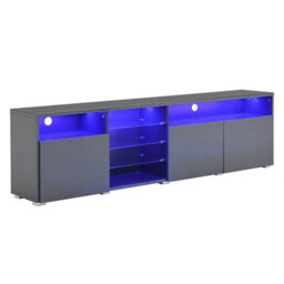 Furniture in Fashion Prieto High Gloss Tv Stand Sideboard In Grey With Led Lights - thumbnail 5