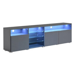 Furniture in Fashion Prieto High Gloss Tv Stand Sideboard In Grey With Led Lights - thumbnail 8