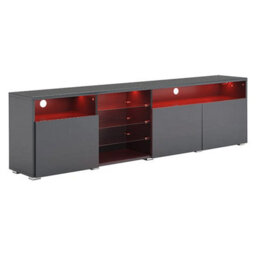 Furniture in Fashion Prieto High Gloss Tv Stand Sideboard In Grey With Led Lights - thumbnail 6