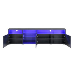 Furniture in Fashion Prieto High Gloss Tv Stand Sideboard In Grey With Led Lights - thumbnail 4