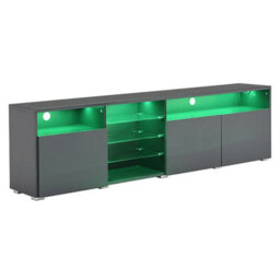 Furniture in Fashion Prieto High Gloss Tv Stand Sideboard In Grey With Led Lights - thumbnail 7