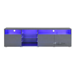 Furniture in Fashion Prieto High Gloss Tv Stand Sideboard In Grey With Led Lights - thumbnail 3