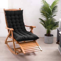 Living And Home Black Bench Sun Lounger Seat Pad Cushion Indoor Outdoor Padded W 48 Cm X L 125 Cm - thumbnail 3