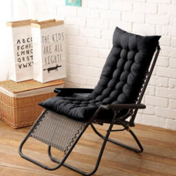 Living And Home Black Bench Sun Lounger Seat Pad Cushion Indoor Outdoor Padded W 48 Cm X L 125 Cm - thumbnail 4