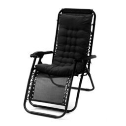 Living And Home Black Bench Sun Lounger Seat Pad Cushion Indoor Outdoor Padded W 48 Cm X L 125 Cm - thumbnail 5