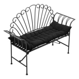 Living And Home Black Bench Sun Lounger Seat Pad Cushion Indoor Outdoor Padded W 48 Cm X L 125 Cm - thumbnail 6