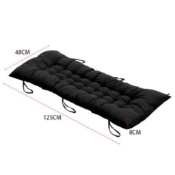 Living And Home Black Bench Sun Lounger Seat Pad Cushion Indoor Outdoor Padded W 48 Cm X L 125 Cm - thumbnail 9