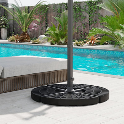 Outsunny 4Pc Umbrella Base Sun Parasol Stand Holder Weight Sand Water Filled - image 1