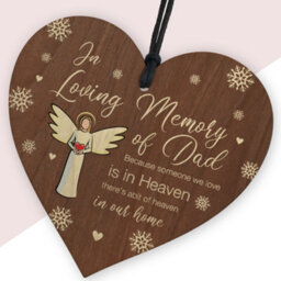 Red Ocean In Loving Memory Of Dad Memorial Bauble Ornaments Plaque Bereavement Remembrance Funeral Gifts - thumbnail 2