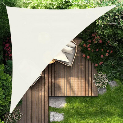 Beige 4X4X5.65M Triangular Shade Sail 95% Uv Protection Waterproof - image 1