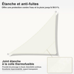 Beige 4X4X5.65M Triangular Shade Sail 95% Uv Protection Waterproof - thumbnail 7