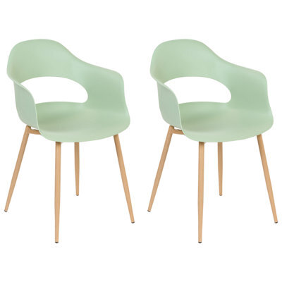 Beliani Set Of 2 Dining Chairs Utica Light Green - image 1