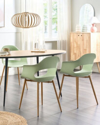 Beliani Set Of 2 Dining Chairs Utica Light Green - thumbnail 2