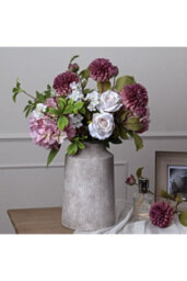 Bloomville Stone Urn Vase For Dried Flowers & Decor - thumbnail 3