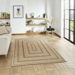 Black Brown Abstract Geometric 2mm Thick Rug, Stain-Resistant Outdoor Rug For Patio, Balcony, & Garden-120Cm X 170Cm - thumbnail 1