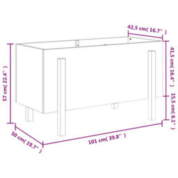 Berkfield Strong Garden Raised Bed 101X50X57 Cm Solid Wood Douglas - thumbnail 9