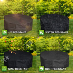 Woodside Heavy Duty Waterproof Garden Rattan Day Bed Cover Black 185X55/90Cm - thumbnail 5