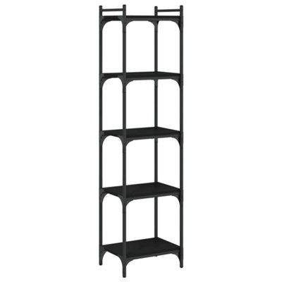 Berkfield Industrial Bookcase 5-Tier Black 40X30X154 Cm Engineered Wood