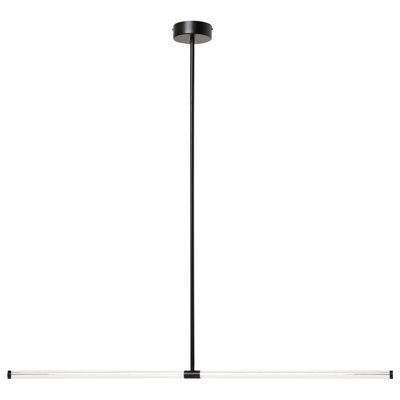 Wyld And Coco Black Metal Linear Pendant Lamp With Integrated Led, Matte Finish, Clear Glass Shade, Adjustable Height - image 1