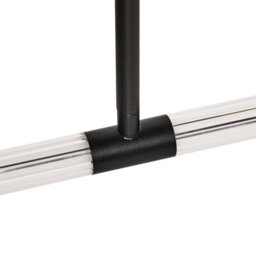 Wyld And Coco Black Metal Linear Pendant Lamp With Integrated Led, Matte Finish, Clear Glass Shade, Adjustable Height - thumbnail 5