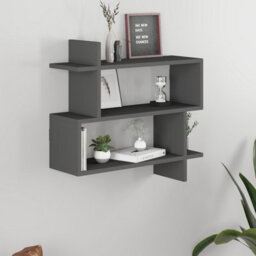 Decortie Paralel Anthracite Grey 3-Tier Wall Mounted Bookcase - Modern Floating Display Shelf 70Cm - thumbnail 1