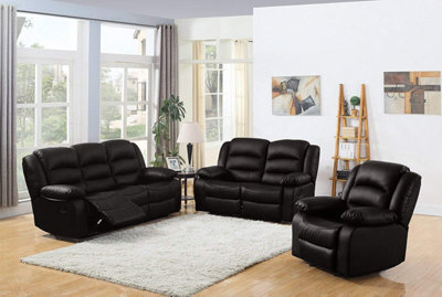 1 Seat + 2 Seat + 3 Seat Set Brown Recliner Sofa Leather Bonded Reclining Sofa Suite Sofas Chair D Pro T Homeware