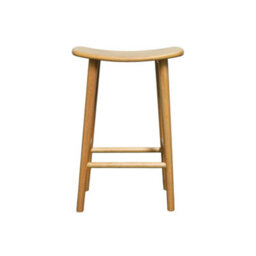 Sweeek - Set Of 2 Vintage Bar Stools, Rubberwood Natural 46.5X31X66 Cm - Louna - thumbnail 4