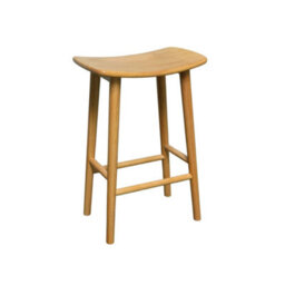 Sweeek - Set Of 2 Vintage Bar Stools, Rubberwood Natural 46.5X31X66 Cm - Louna - thumbnail 3