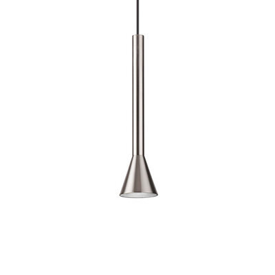 Ideal Lux Diesis Led Slim Dome Pendant Ceiling Light Nickel 3000K