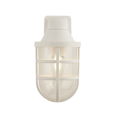 Lighting Collection Wick Ever - Plastic Outdoor Wall Light White - image 1