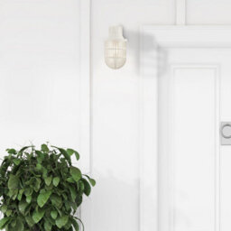 Lighting Collection Wick Ever - Plastic Outdoor Wall Light White - thumbnail 4