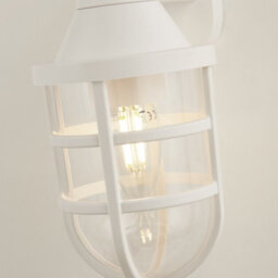 Lighting Collection Wick Ever - Plastic Outdoor Wall Light White - thumbnail 3