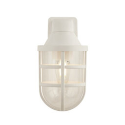 Lighting Collection Wick Ever - Plastic Outdoor Wall Light White - thumbnail 1