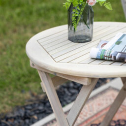 Abrihome Acacia Wood Folding Bistro Set, 2 Chairs & Round Table,weather-Resistant, Ideal For Garden, Patio & Balcony - thumbnail 9