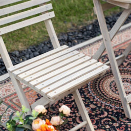 Abrihome Acacia Wood Folding Bistro Set, 2 Chairs & Round Table,weather-Resistant, Ideal For Garden, Patio & Balcony - thumbnail 5