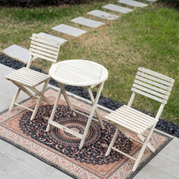 Abrihome Acacia Wood Folding Bistro Set, 2 Chairs & Round Table,weather-Resistant, Ideal For Garden, Patio & Balcony