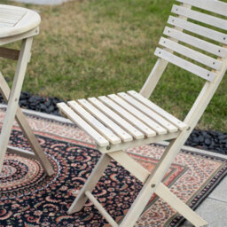 Abrihome Acacia Wood Folding Bistro Set, 2 Chairs & Round Table,weather-Resistant, Ideal For Garden, Patio & Balcony - thumbnail 2