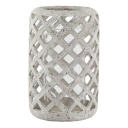 Hill Interiors Stone Effect Hurricane Lantern Grey (23Cm X 16Cm X 16Cm) - thumbnail 2