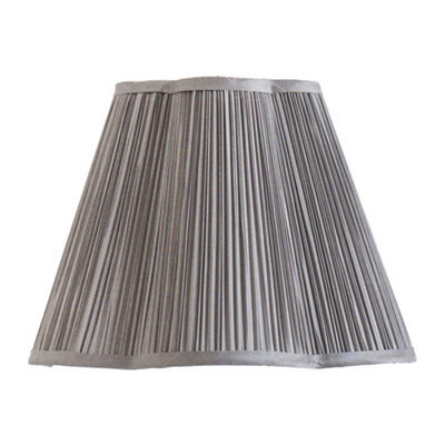 Valuelights Loralei Dark Grey Large Pleated Faux Silk Scalloped Easy Fit Lamp Shade (D)35.5Cm - image 1
